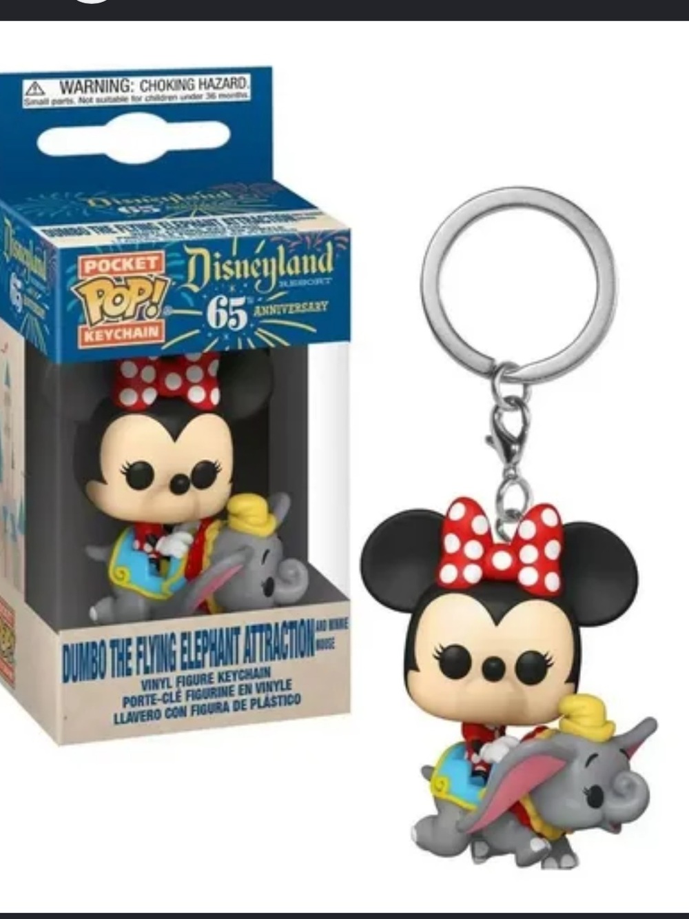 Funko Pop Disneyland 65th Anniversary Keychain Dumbo Minnie Mouse Collectible